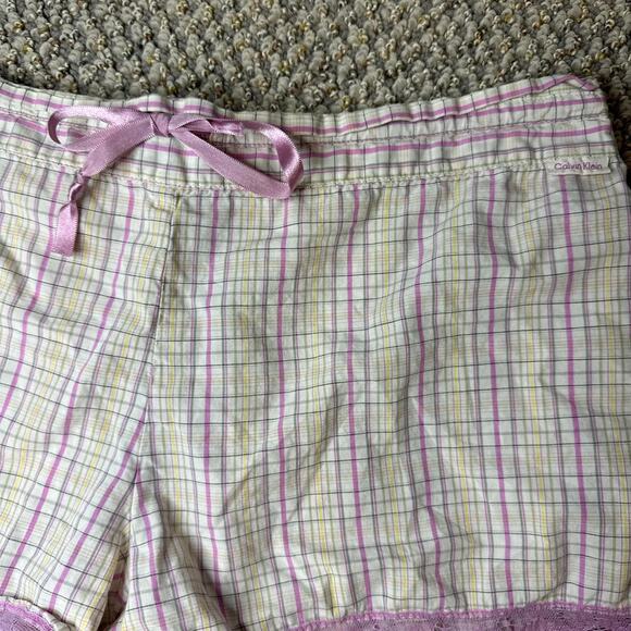 Cute vintage y2k low rise gingham plaid mini/ micro lace shorts - Picture 3 of 6